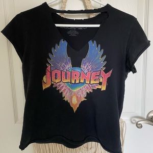 Journey black distressed t shirt